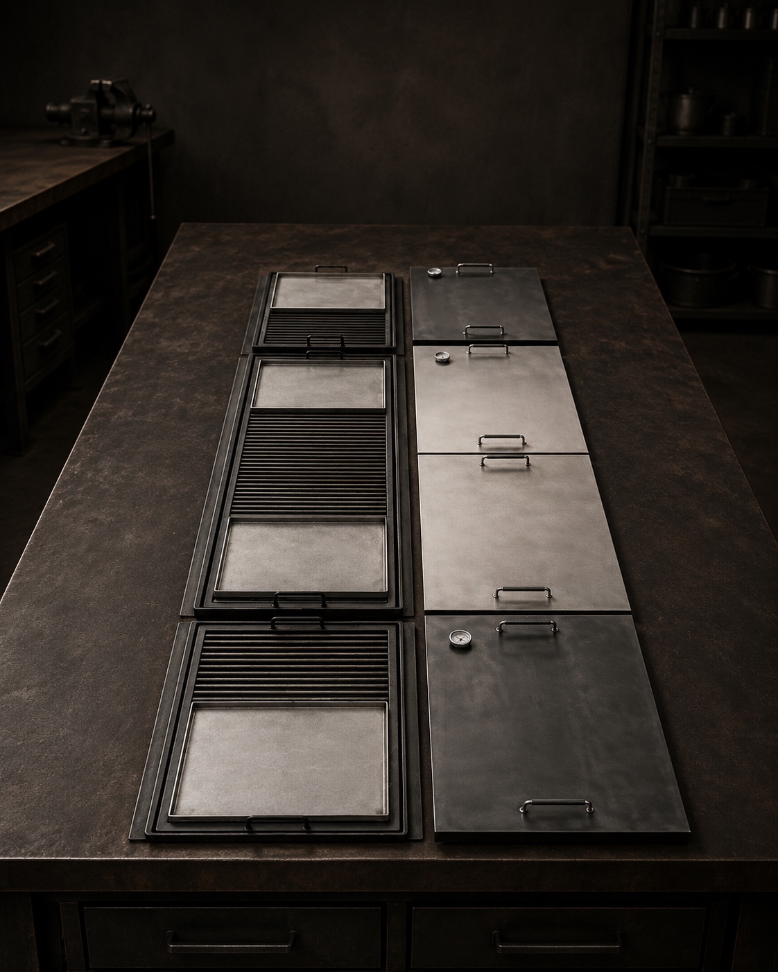 Handcrafted Argentine grill by Ildvaerk Studio in the workshop